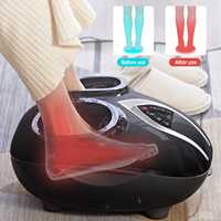 Masseur de pieds intelligent avec technologie d'airbag 6D, enveloppement complet, thérapie thermique à température constante, panneau de commande intelligent, noir