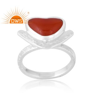 Anillo de piedras preciosas de ónix rojo Natural de Plata de Ley 925 más vendido, joyería personalizada para mujer, regalo para ella - Product Image 1