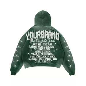 Servicio OEM, Conjunto de Sudadera y Pantalones Deportivos Extra Grandes de Felpa Francesa Desgastada, Conjunto de Sudadera Unisex, Sudadera de Corte Cuadrado - Product Image 6