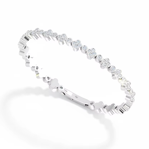 ทอง14K & เพชรธรรมชาติผู้หญิงกำไลเพชรลายดอกไม้ที่กำลังมาแรง | 3.30Ctw - Product Image 1