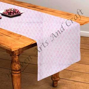 Hot Sale Traditional Hand Block Printed 100% Pure Cotton Fabric Table <b>Runner</b> Indian Manufacturer Floral For Wedding Events Home - Product Image 1