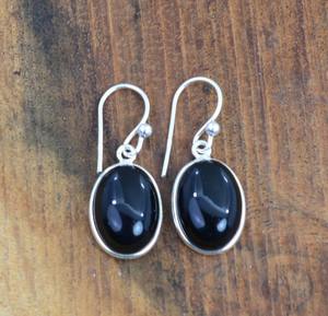 Noir Onyx Gemstone Fait À La Main 925 Solide En Argent Sterling Spinner Boucles D'oreilles Dangle Boucles D'oreilles Argent En Gros 925 Timbre Bijoux - Product Image 4