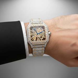 Montres de luxe analogiques carrées mécaniques ETA faites à la main en gros, avec moissanite, passent le testeur de diamants, montres pour hommes en acier inoxydable de haute qualité - Product Image 2