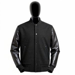 แจ็กเก็ตหนังสำหรับผู้ชายเสื้อเบสบอลขนแกะสไตล์เท่สำหรับฤดูหนาว - Product Image 6