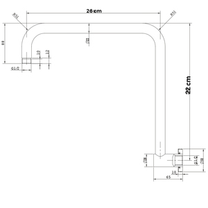 Chrome-Plated <b>Shower</b> Arm with Fixed Standard <b>Attachment</b> Bath Hardware Set Including <b>Shower</b> <b>Head</b> Extension - Product Image 2