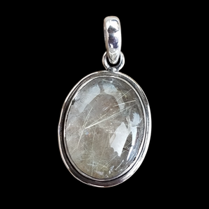 Colgante de rutilo dorado de 10x14mm, hecha a mano forma ovalada, ajuste de bisel de plata de ley 925 sólida, regalo de joyería de Navidad para mujer - Product Image 6