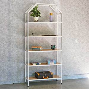 Étagère décorative Home-SheLF 80x34x180cm, structure en fer et bois de caoutchouc, type sur pied pour salon, installation facile - KTB68051 - Product Image 3