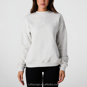 Personalizado bordado gota hombro en blanco liso peso pesado pulóver 100% algodón polar mujeres de gran tamaño Mockneck sudaderas - Product Image 3