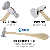 Marteau de chasse double face 10.75 pouces manche en bois 2.25in tête en acier inoxydable 14mm boule Pein léger bijoux réutilisables