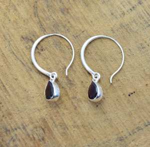 Pendientes de Granate Rojo, Facetados, Plata de Ley 925, Joyería Artesanal con Piedras Preciosas, Pendientes de Piedra Natural, Regalo - Product Image 2