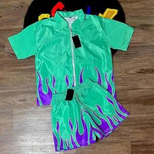 2024 nouveau Streetwear personnalisé hommes deux pièces à capuche et short ensemble Sublimation veste coupe-vent survêtement survêtements ensemble pour hommes - Product Image 2