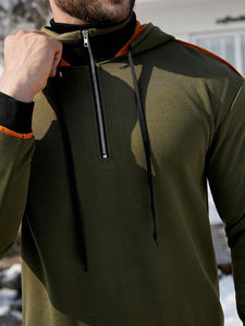 Sudaderas con capucha de alta calidad para hombre, Jersey de algodón cálido, venta al por mayor, impresión personalizada, bordado, cuarto, sudaderas con cremallera - Product Image 6