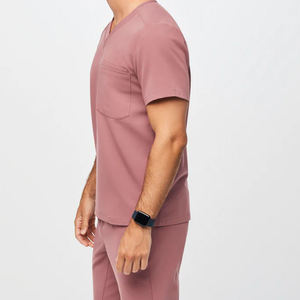 Custom Solid Color High Quality Cotton Polyester Nurse Uniforms V-Neck Hospital <b>Scrub</b> <b>Sets</b> with Custom Logo for Men's-Sale - Product Image 5