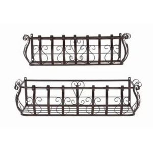 Panier de plantation suspendu en métal noir, boîte à fleurs rectangulaire en fer pour fenêtre, porte-pot de fleurs avec crochets pour jardin extérieur, balcon - Product Image 3