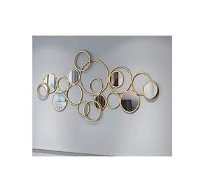 Luxury Brass Metal Golden Modern Simple Design Elegant Wedding <b>Hanging</b> Hotel <b>Bathroom</b> Decorative Wall <b>Mirror</b> - Product Image 6