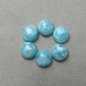 Natural Handmade Round Larimar Gemstone 3-21 MM Loose Cabochons Top Selling Good Quality Calibrated Gems Jewelry Accessories - Product Image 2