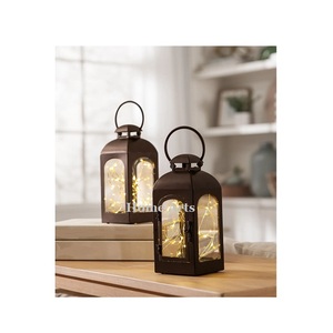 Linterna de hierro y vidrio hecha a mano, linterna de color negro de diseño estándar para uso en bodas y fiestas de cumpleaños - Product Image 3