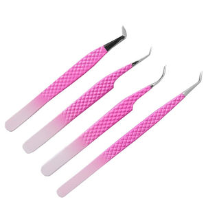 Pince à épiler professionnelle d'extension de cils 3D 1pc outil de maquillage non magnétique en acier inoxydable antistatique avec pointe pointue - Product Image 3