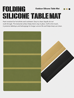 Tapis de table pliable d'extérieur CLS - Tapis de table en silicone imperméable et isolant thermiquement ; résistant à l'humidité, non destiné au pique-nique/camping