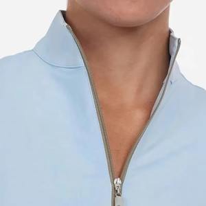 Wholesale Cotton Equestrian Show Shirts for Women Quick Dry Half Sleeve Base <b>Layer</b> Zipper Closure Customizable Colors Sizes - Product Image 3