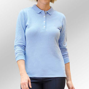 Camiseta de polo lisa de alta calidad para mujer, camiseta informal de manga corta con cuello ajustado para mujer, camiseta de negocios - Product Image 4