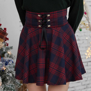 Scotland Plaid Bandage High Waist Wool <b>Tartan</b> Skirt Women Skirt Custom Ladies School Uniform Mini Skirts - Product Image 6