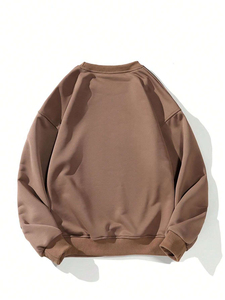 Sweat-shirt pour homme avec logo personnalisé, vente en gros, haute qualité, poids lourd, col rond, 420 grammes, sweat-shirt pour homme - Product Image 5