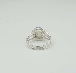 แหวนก้านหลายสายประดับพลอยสีรุ้งประดับเพชรสีเงินสเตอร์ลิงเดือนจูเนสโตน925 - Product Image 3