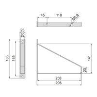 Emuca España Juego de Estantes Triangulares de Pared y Expositor de Acero Pintados en Negro Modelo 4101414 para Estantes de Madera