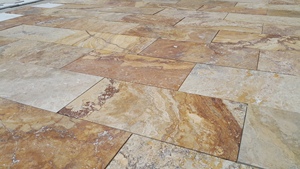 2025 cam capricho travertine pavers 30x30cm đầy chải kết thúc được thực hiện trong Thổ Nhĩ Kỳ trong nhà ngoài trời Vườn đường lái xe ốp tường - Product Image 5