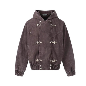 Veste en jean brut pour homme de qualité supérieure, tissu en denim de coton rigide de haute qualité, coupe classique, style minimaliste et épuré, coutures solides - Product Image 4
