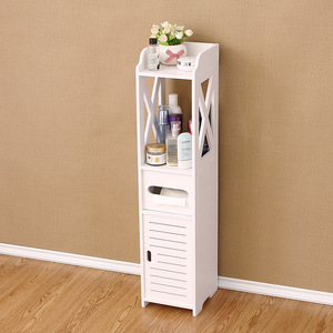 Cheap Toilet Paper Holder Cabinet <strong>Thin</strong> Bathroom Vanity White Storage Rack With <strong>Shelves</strong> Narrow Bath Sink Organizer Towel Shelf - Product Image 6