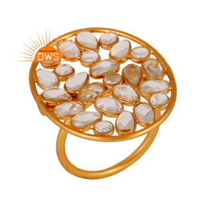 แหวนเงินแท้ชุบทอง 18K ประดับเพชรซิคอนธรรมชาติแบบฝังขอบ ดีไซน์ใหม่สำหรับงานแต่งงาน สามารถสวมซ้อนกันได้ ผลิตโดยผู้ผลิตเครื่องประดับตามสั่ง - Product Image 1