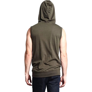 High Quality <b>Men's</b> Fashion Casual Wear <b>Sleeveless</b> Gym <b>Hoodies</b> 100% Cotton Terry Fabric Breathable Pocket Design Wholesale - Product Image 2