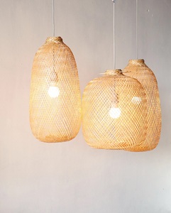 Best Price Hand Woven Natural Bamboo Rattan Lighting Decor Pendent <b>Hanging</b> <b>Lampshade</b> Cover Cheap High Quality - Product Image 4