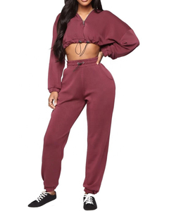 Conjunto Deportivo de Dos Piezas para Mujer 2026: Sudadera con Capucha y Pantalones Jogger, Top Corto - Product Image 5