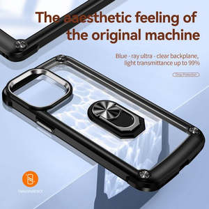 เคสใสกันกระแทก Samsung Galaxy S23 Ultra พร้อมขาตั้งแบบวงแหวน (บรรจุภัณฑ์ขายปลีก) สีดำ - Product Image 3