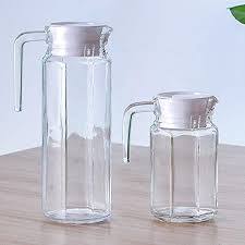 Jarra moderna de lujo para jugo y bebidas, jarra de vidrio hecha a mano con capacidad de más de 1 litro para agua, jugo, vino, decoración de mesa de cocina. - Product Image 3
