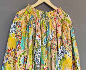 Vintage Casual Women's <b>Maxi</b> <b>Skirt</b> Free Size Cotton Paisley <b>Print</b> Wrap Style Natural Waistline Breathable Tennis Logo for Casual - Product Image 2