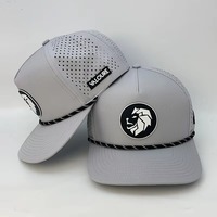 Casquette de baseball imperméable personnalisée à 5 panneaux, respirante, avec cordon, chapeaux de golf, cadre en caoutchouc/PVC, logo, casquettes de sport pour hommes