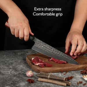 Venta al por mayor personalizado de calidad superior OEM ODM servicio profesional Damasco acero de alto carbono forjado a mano cocina Chefs cuchillo - Product Image 6