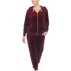 Hot Selling Vintage Long <b>Velvet</b> <b>Women's</b> 2-Piece Tracksuit Zip-Up Hoodie <b>Jogger</b> Fashionable Windproof Breathable Gym for Winter - Product Image 1