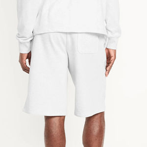 Pantalones cortos de algodón 100% de moda para hombres de color blanco sólido con bolsillos laterales boxy fit pantalones cortos transpirables de hip hop para hombres - Product Image 3