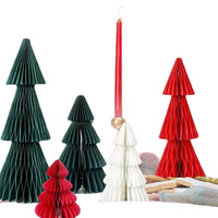 Décorations de festival personnalisées, arbre de Noël en nid d'abeille 3D avec lumières LED, ornements artisanaux sur pied, fabricant