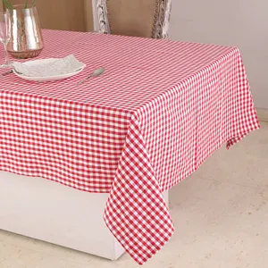 100% Cotton Table Cloth Checked - Red