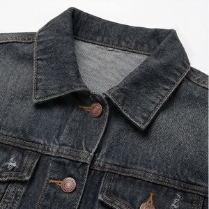 Veste en jean décontractée déchirée pour homme, denim ajusté de haute qualité, lin, élasthanne, respirant, prix de gros, mode d'hiver - Product Image 4