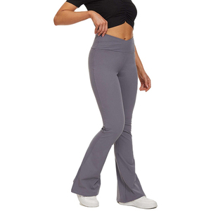 Leggings y Pantalones de Yoga Acampanados para Mujer, de Alta Calidad, al por Mayor, Cintura Elástica, Estilo Informal, para Gimnasio, Fitness, Entrenamiento, Corte Regular - Product Image 1