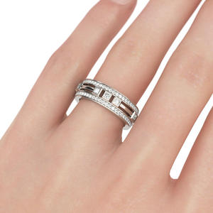 Anillo de Hombre Jeulia en Plata de Ley con Corte Princesa y Baño de Oro de 18K - Product Image 4