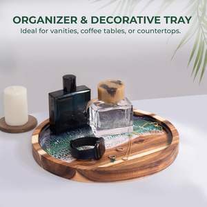 Plateau de service en bois d'océan, artisanal, léger, plateau à charcuterie, plateau à fromage, table de cuisine, technique de gravure écologique - Product Image 3