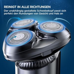 Rasoir Électrique Homme Mini Rotatif Humide/Sec Triple Lames Double Fonction Alimentation USB Étanche IPX7 Verrouillage de Voyage pour Usage Facial - Product Image 6